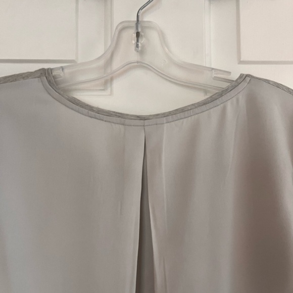 Club Monaco Jewel Embellished Mixed Media Tee XS Heather Grey - Picture 8 of 12